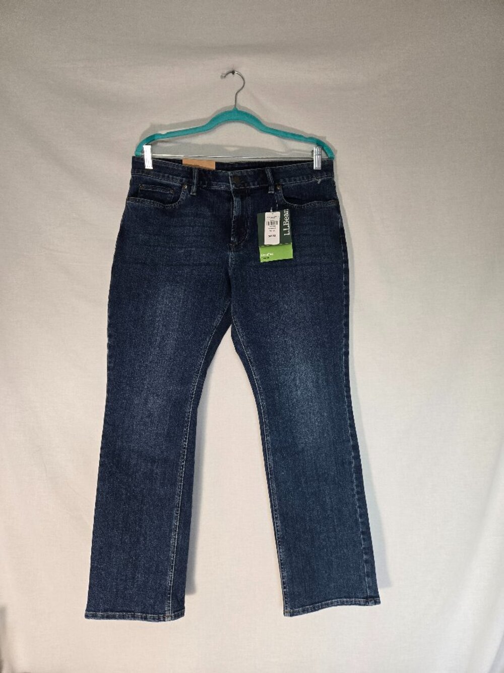 L.L.Bean BeanFlex Jeans Women 14 Petite Favorite Fit Straight Leg StonewashedNWT